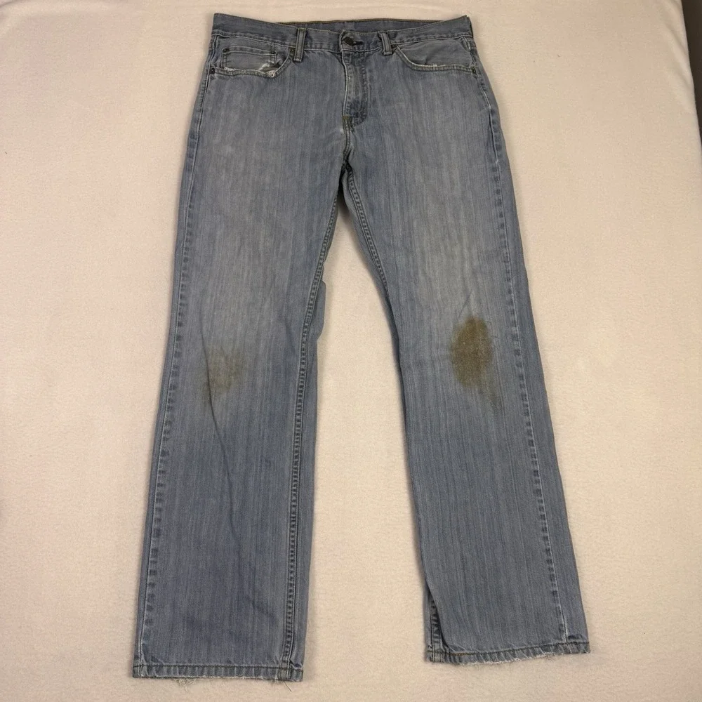 Levi's 559 Relaxed Straight Jeans Men's 34x32 Light Wash Distressed Denim